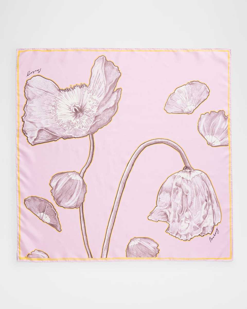 Watercolor Poppies Square Scarf